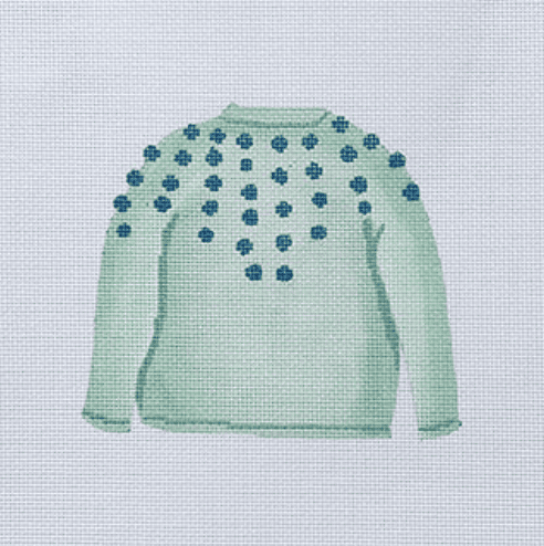 Mint Pom Sweater