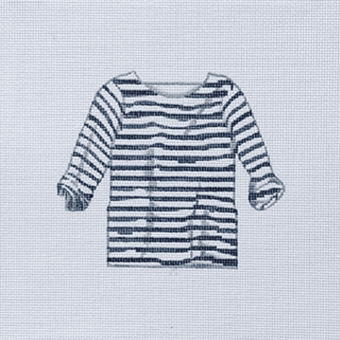 Navy + White Striped Shirt