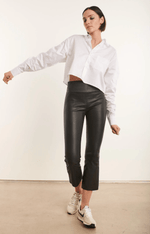 Crop Flare Leather Legging