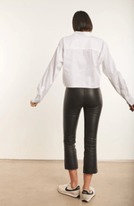 Crop Flare Leather Legging