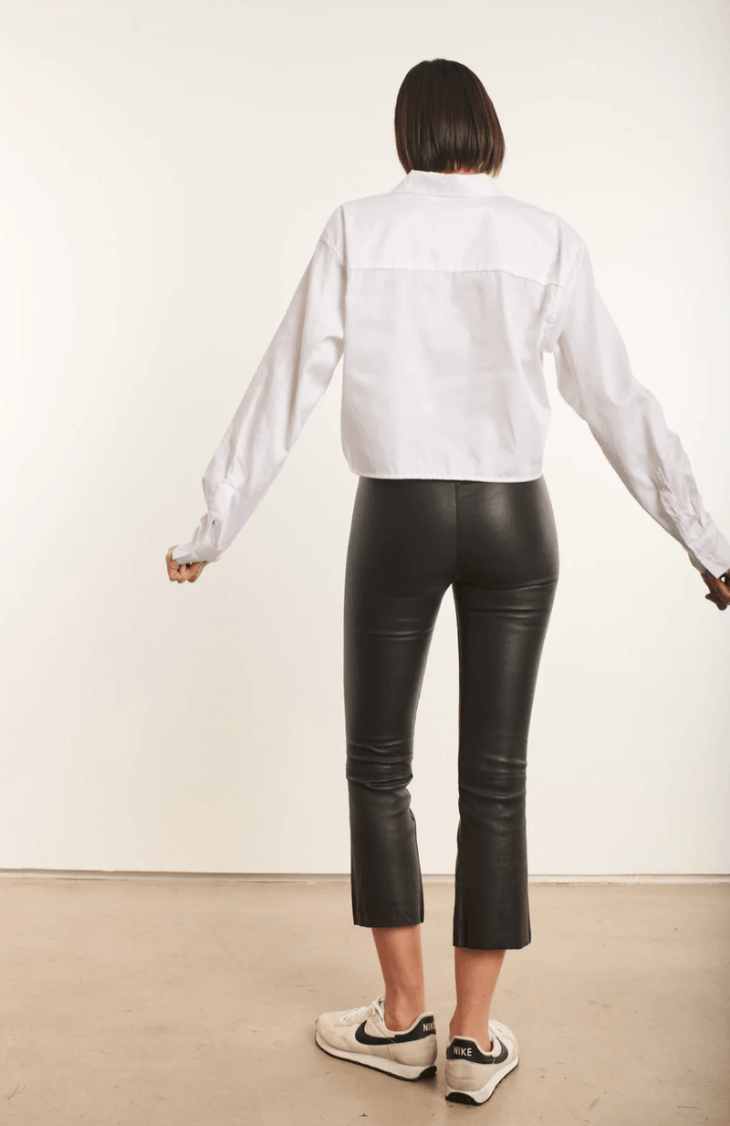 Crop Flare Leather Legging