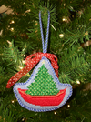 Christmas Tree Row Boat Ornament